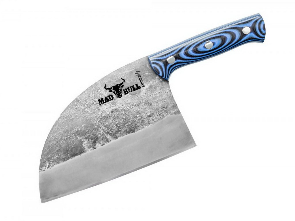Serbian Cleaver Damascus Steel Chopper Chef Knife - Forging Blades