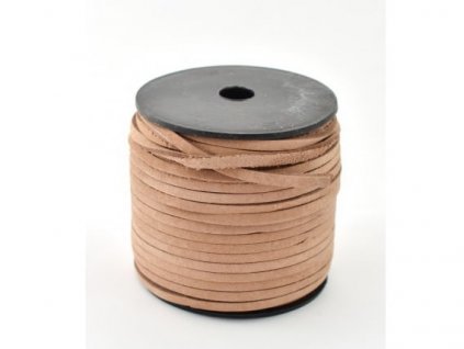 Leather stripe flat natural 3 mm