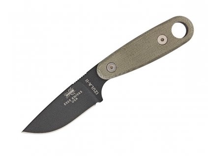 ESEE Izula II Tactical Gunsmoke 1095 Canvas Micarta, Black Sheath