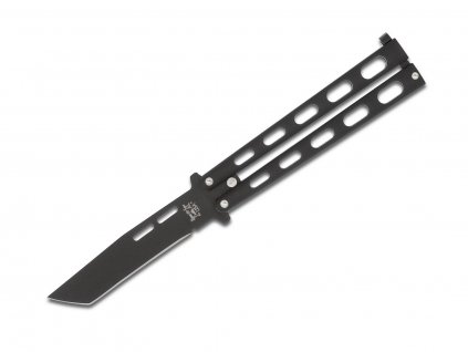 Bear & Son 115 Butterfly 1095 Tanto Black Powder balisong