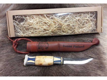 Wood Jewel Finland Lion Puukko 9 cm scandinavian knife in giftbox