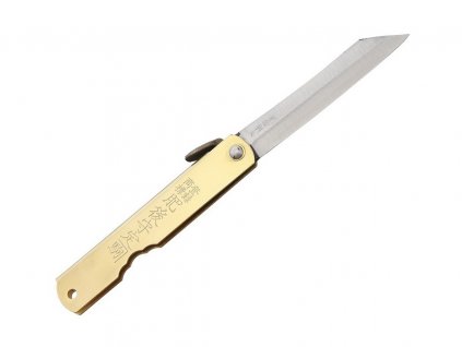 Higonokami Aogami Brass Medium pocket knife