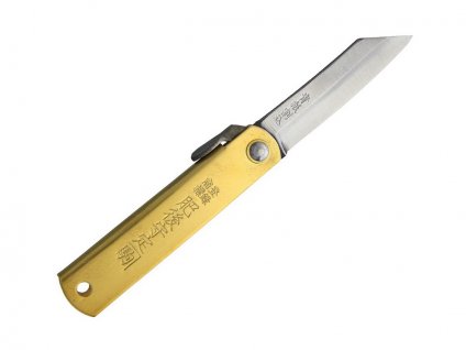 Higonokami Aogami Brass 75BRS pocket knife