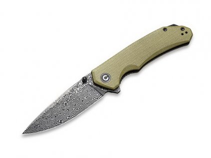 Civivi Brazen C2102DS-2 Olive Micarta Damascus pocket knife
