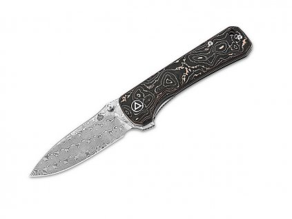 QSP Hawk QS131-S Damascus Carbon Fiber pocket knife