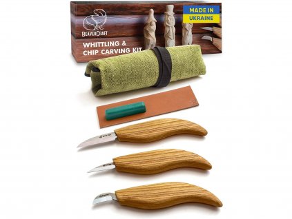 BeaverCraft S15 Starter Chip and Whittle knife set