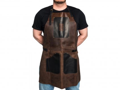 BeaverCraft AP3X Genuine Leather Apron Black&Brown