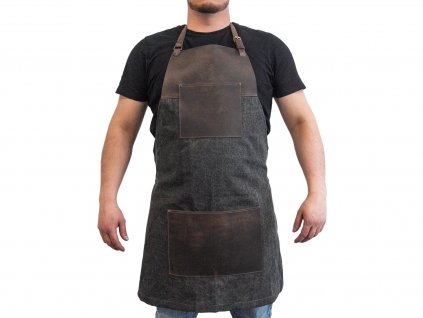 BeaverCraft AP4 Brown Canvas with Leather Whittling Apron