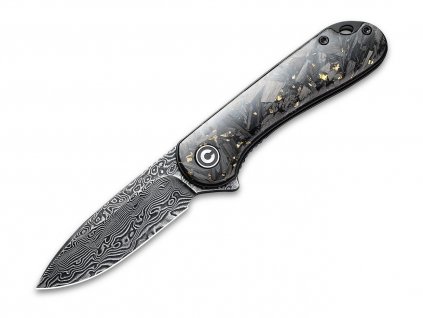 Civivi Elementum C907C-DS1 Golden Shred Carbon Fiber Damascus knife