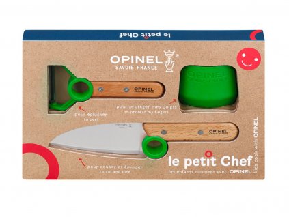 Opinel Le Petit Chef children kitchen knife set green
