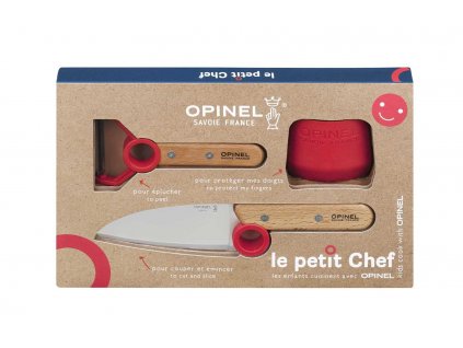 Opinel Le Petit Chef children kitchen knife set red
