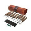 BeaverCraft S18X Deluxe Wood Carving Set in leather roll