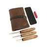 BeaverCraft S19X Deluxe Wood Carving Knife Set in leather roll