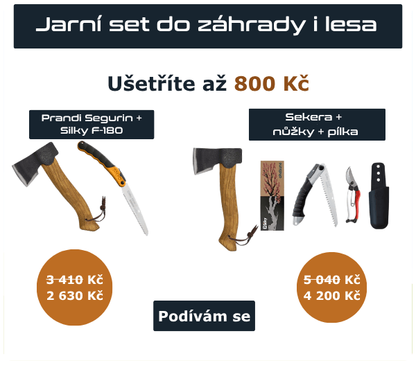 Jarny set - sekera noznice pilka na drevo