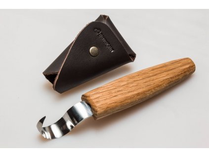 Řezbářský nůž na lžičky BeaverCraft SK1SOak - 25 mm, dubová rukoväť, kožené puzdro