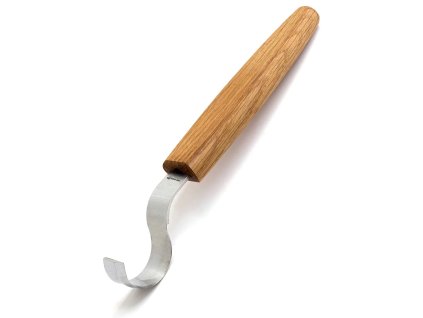Řezbářský nůž na lžičky BeaverCraft SK2SOak - 30 mm, dubová rukoväť, pro praváky, kožené puzdro