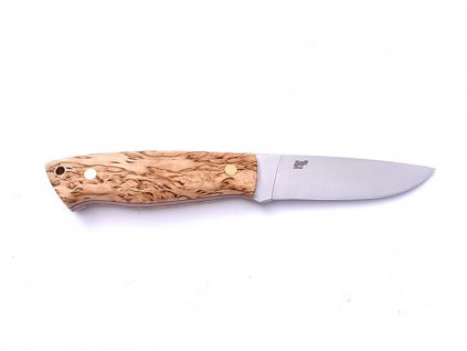Nůž Brisa Trapper 95 N690 Flat / Stabilized Curly Birch / Sheath Bushcraft 95