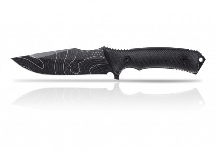 Nůž ANV M311 Spelter NC - Elmax DLC Topo, Kydex Sheath Black, Micarta Black