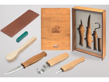 Sada řezbářských nožů BeaverCraft na lyžičky S13 Box 3 nože dárkové balení