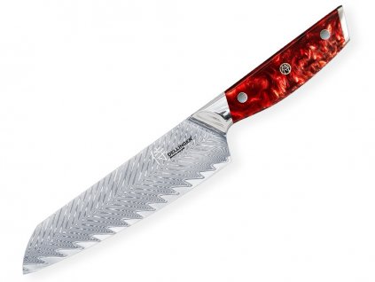 Kuchyňský nůž Dellinger Resin Future Red Santoku 17 cm