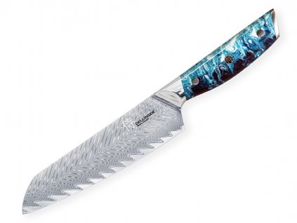 Kuchyňský nůž Dellinger Resin Future Blue Santoku 17 cm