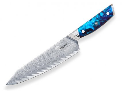 Kuchyňský nůž Dellinger Resin Future Blue Kiritsuke 20,5 cm