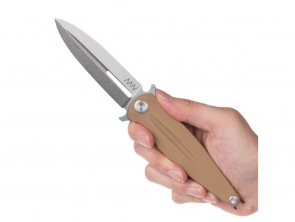 Nůž ANV Z400 BB - Sleipner Stonewash, G10 Coyote
