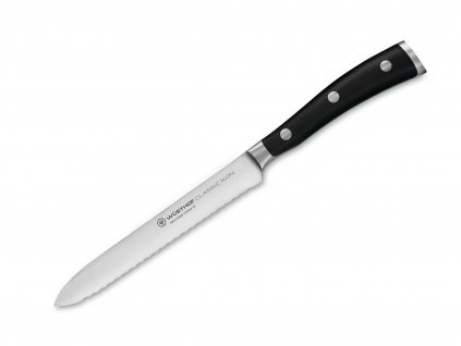 Kuchyňský nůž Wüsthof Classic Ikon univerzální se zoubkovaným ostřím 14 cm
