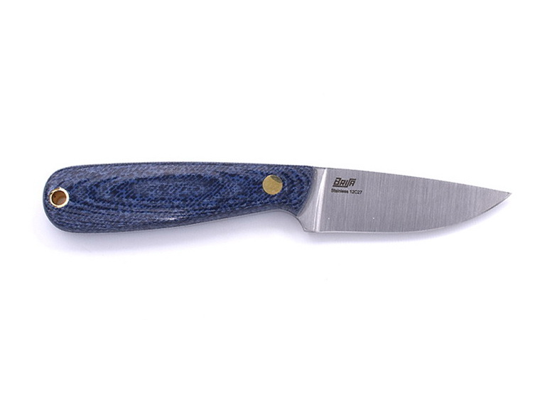 Brisa Necker 70 Flat Bluejeans Micarta Leather