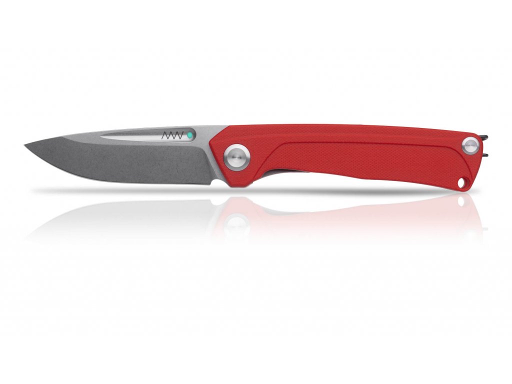 ANV Z200 - Stonewash, G10 Red, Liner Lock ANVZ200-010