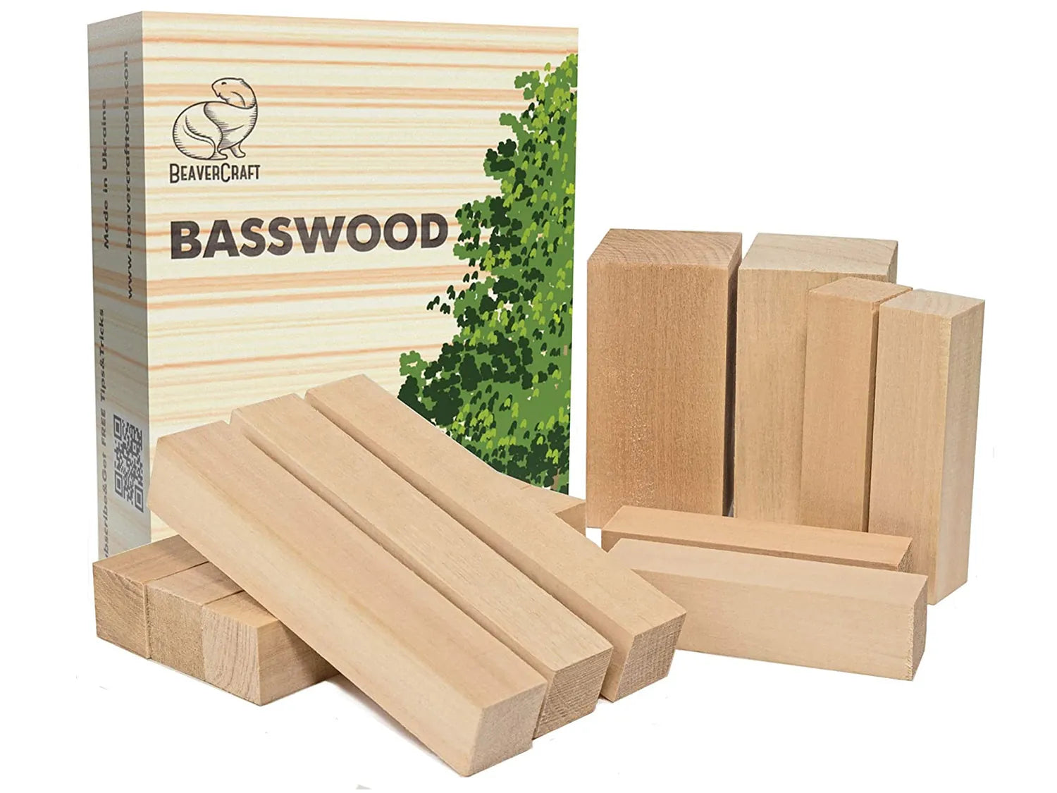 Levně Dřevěné bloky BeaverCraft BW12, 12ks - lipové dřevo