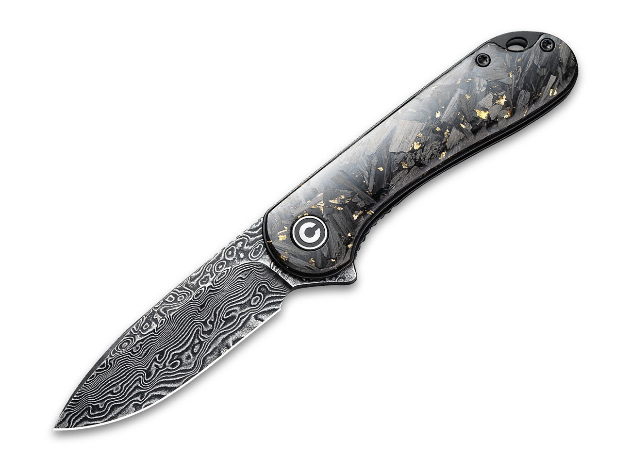 Civivi Elementum C907C-DS1 Golden Shred Carbon Fiber Damascus