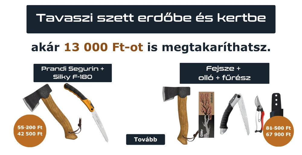 Tavaszi szett erdőbe és kertbe Fejsze +  olló + fűrész
