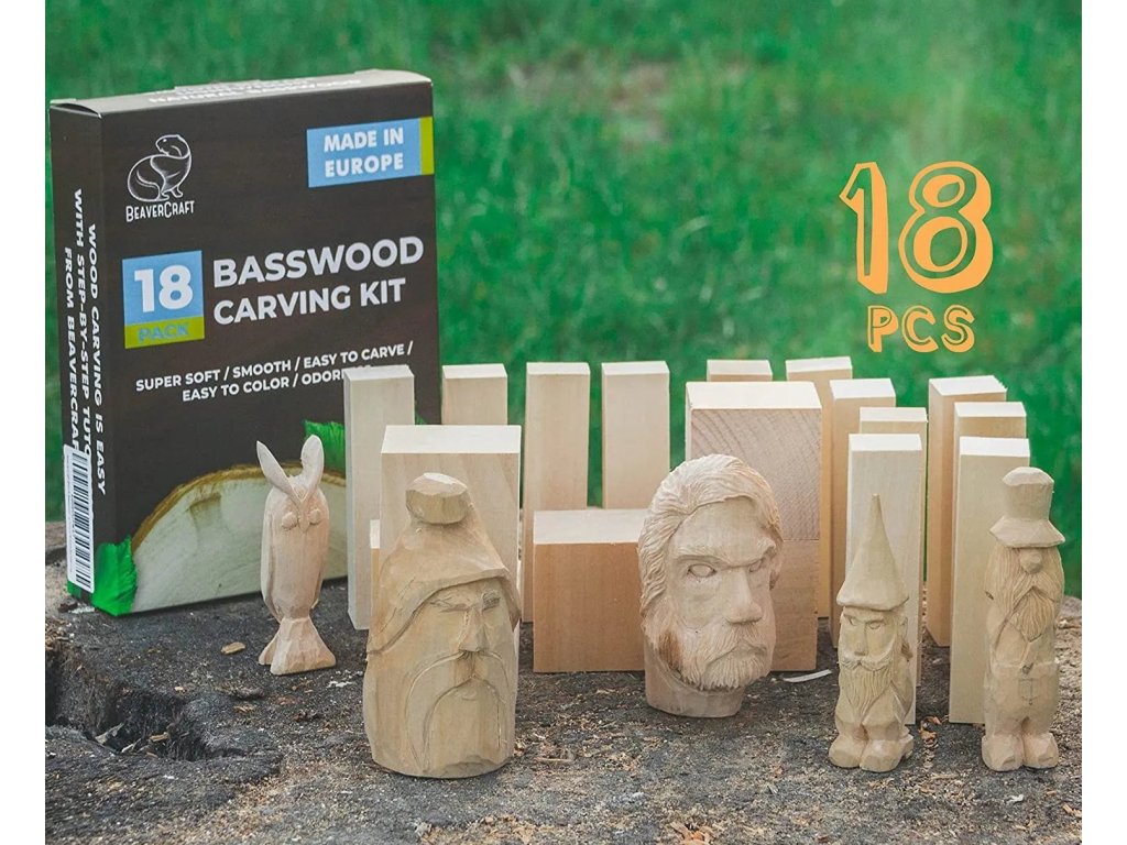 BeaverCraft Basswood Carving Blocks BW 18 pcs