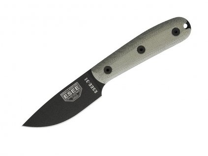 ESEE 3 Traditional Handle 1095 Green Canvas Micarta, Kydex Sheath