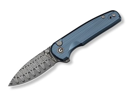 27688 1 civivi mini shakan c20052f ds1 blue aluminum damascus 1