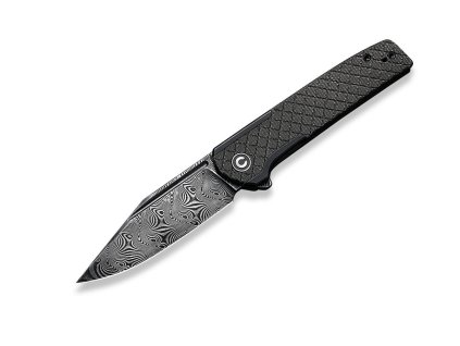 18566 noz civivi cachet c20041b ds1 black micarta damascus diamond patterned