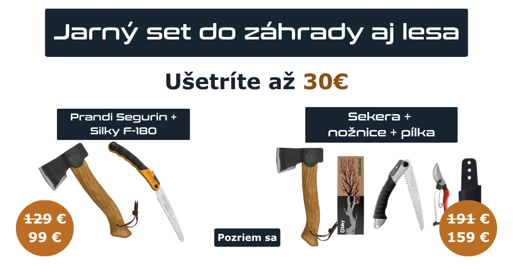 Jarny set - sekera noznice pilka na drevo