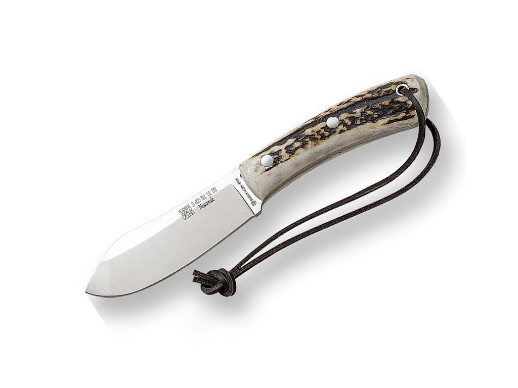 Nôž Joker Nessmuk Scandi CC136 Stag Horn, Sandvik 14C28N