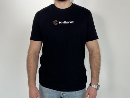 Tričko Kniland čierne s hnedým logom (unisex)