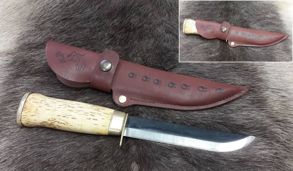 Nôž Wood Jewel KarhuLeuku sormisuojalla