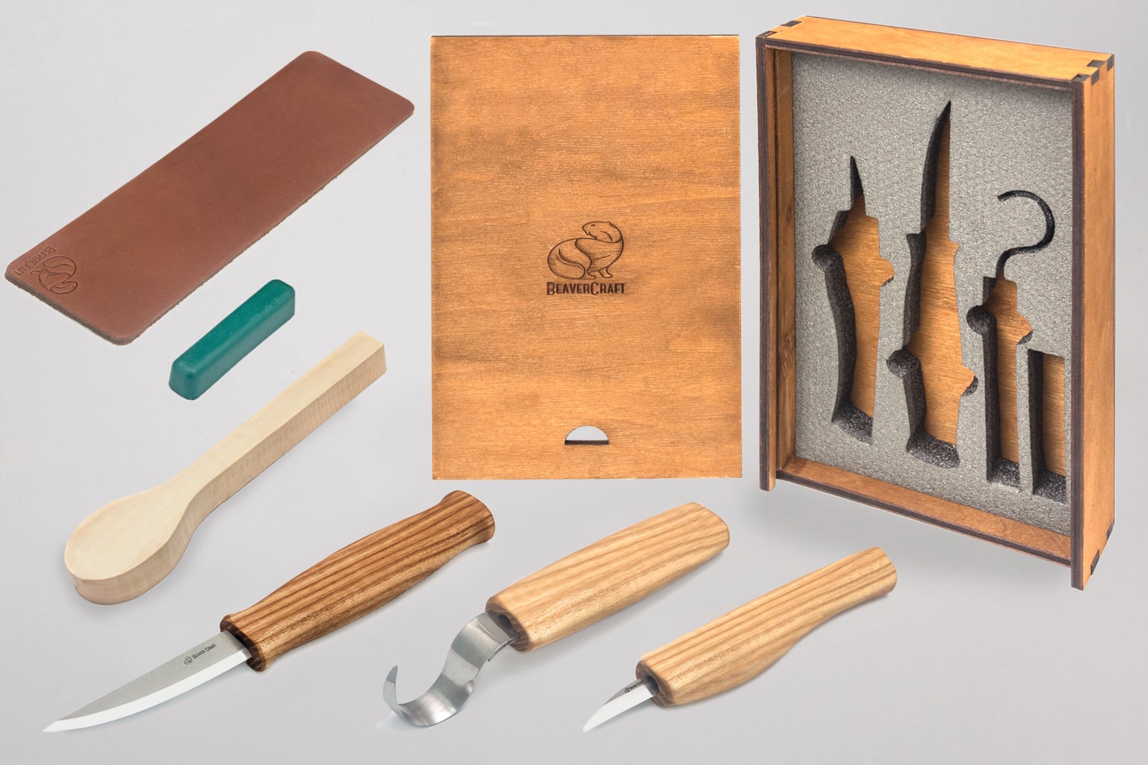 E-shop BeaverCraft Spoon Carving Set S13 Box 3 nože darčekové balenie