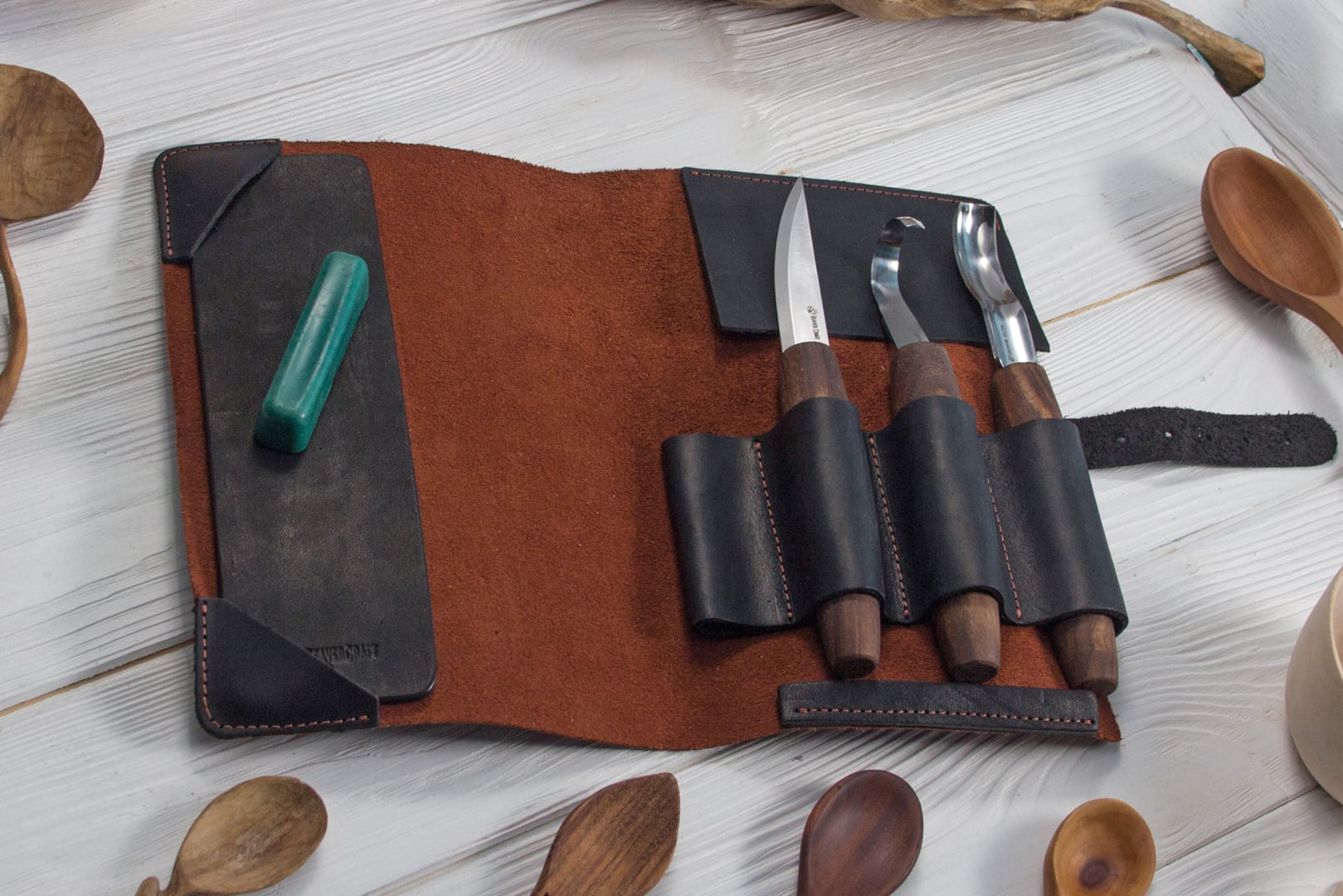 BeaverCraft Spoon Carving Set S14X Deluxe 3 nože darčekové balenie
