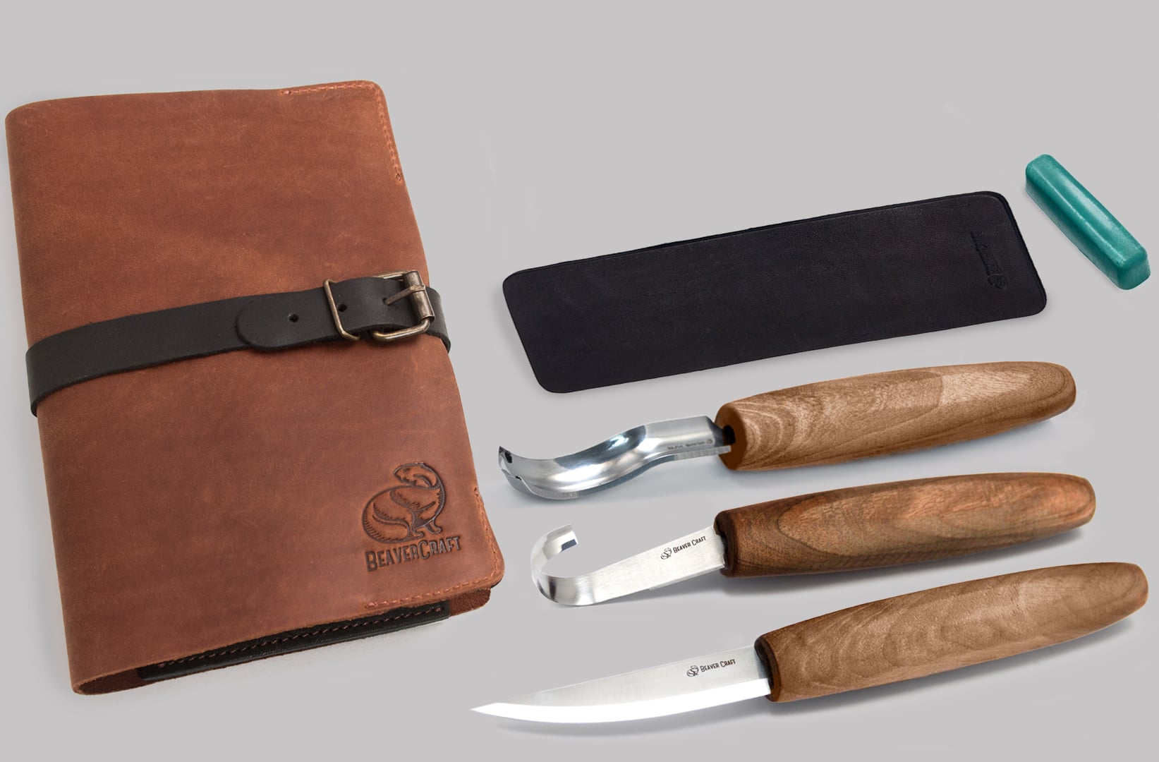 BeaverCraft Spoon Carving Set S14X Deluxe 3 nože darčekové balenie