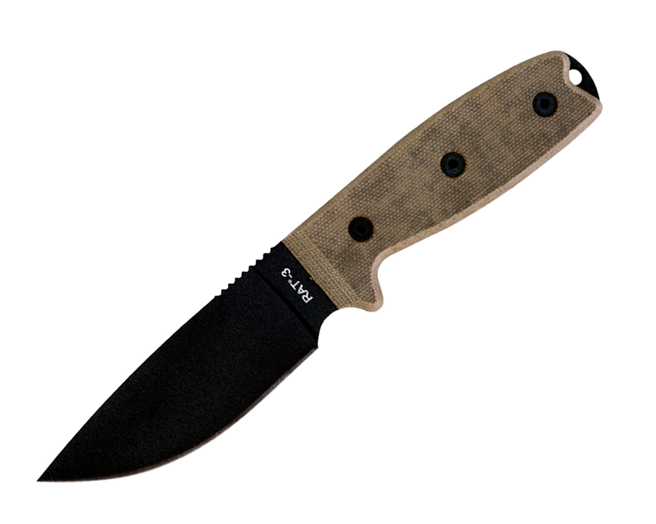 Ontario RAT 3 Black, Nylon Sheath