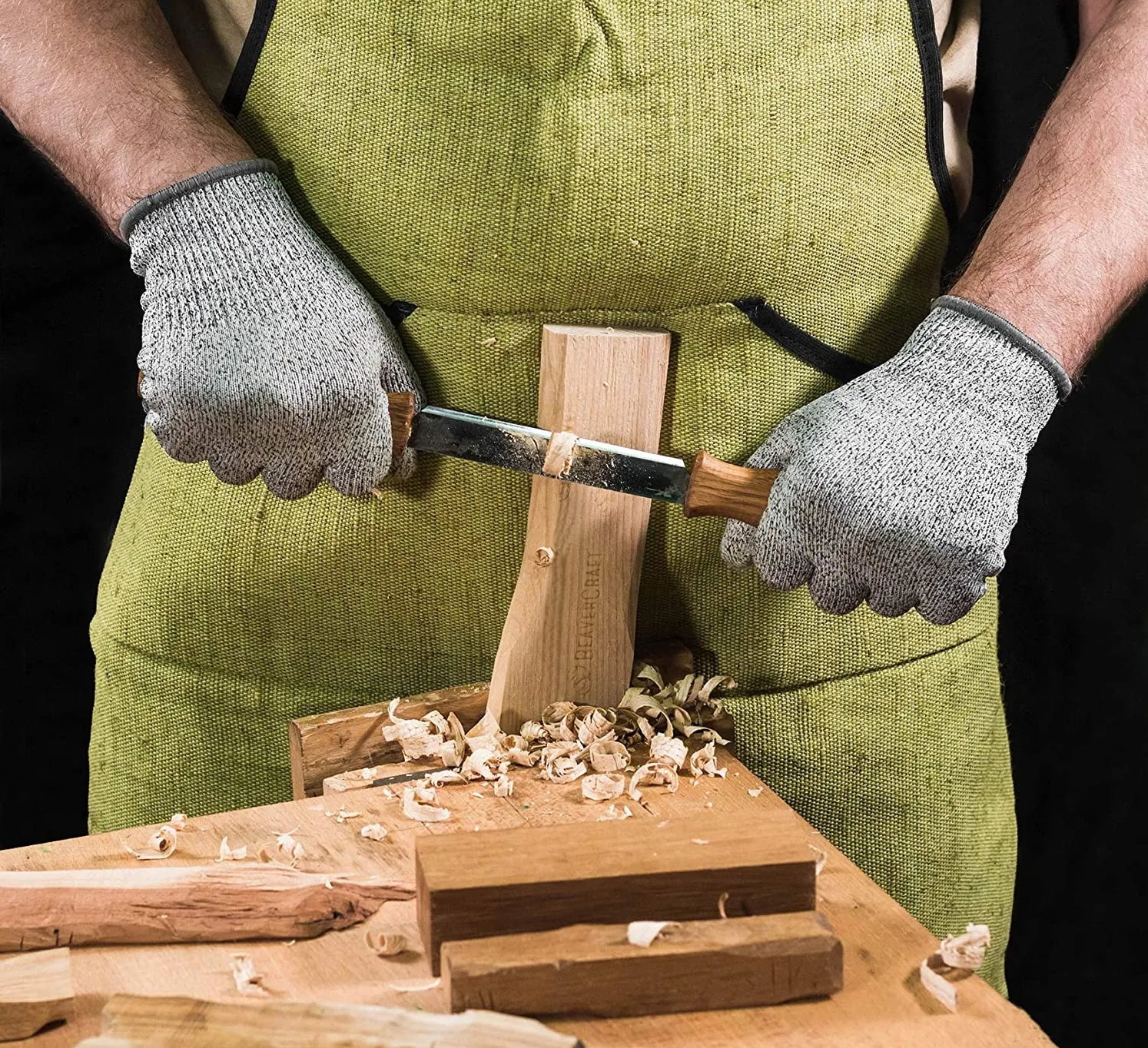 BeaverCraft DK1S, 3mm - obojručný, dubová rukoväť, kožené púzdro