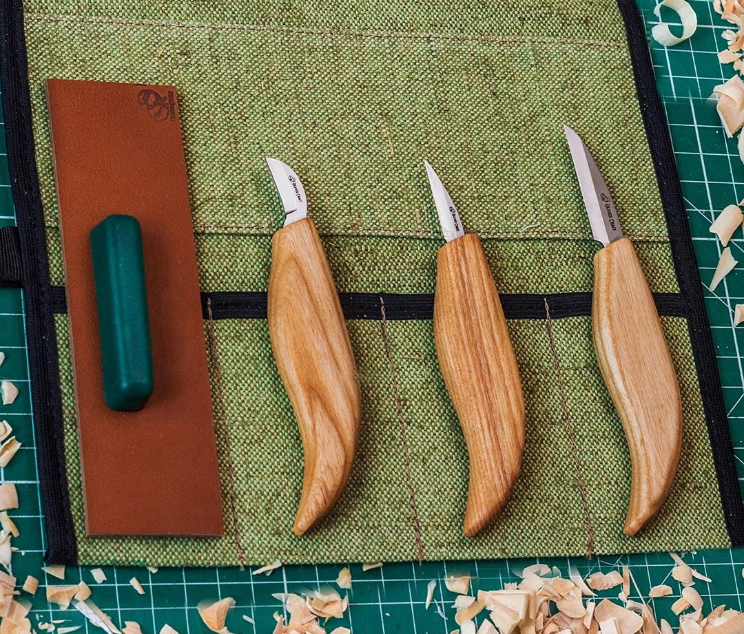 Sada BeaverCraft S15 pre začiatočníkov, 3 nože + brúsenie