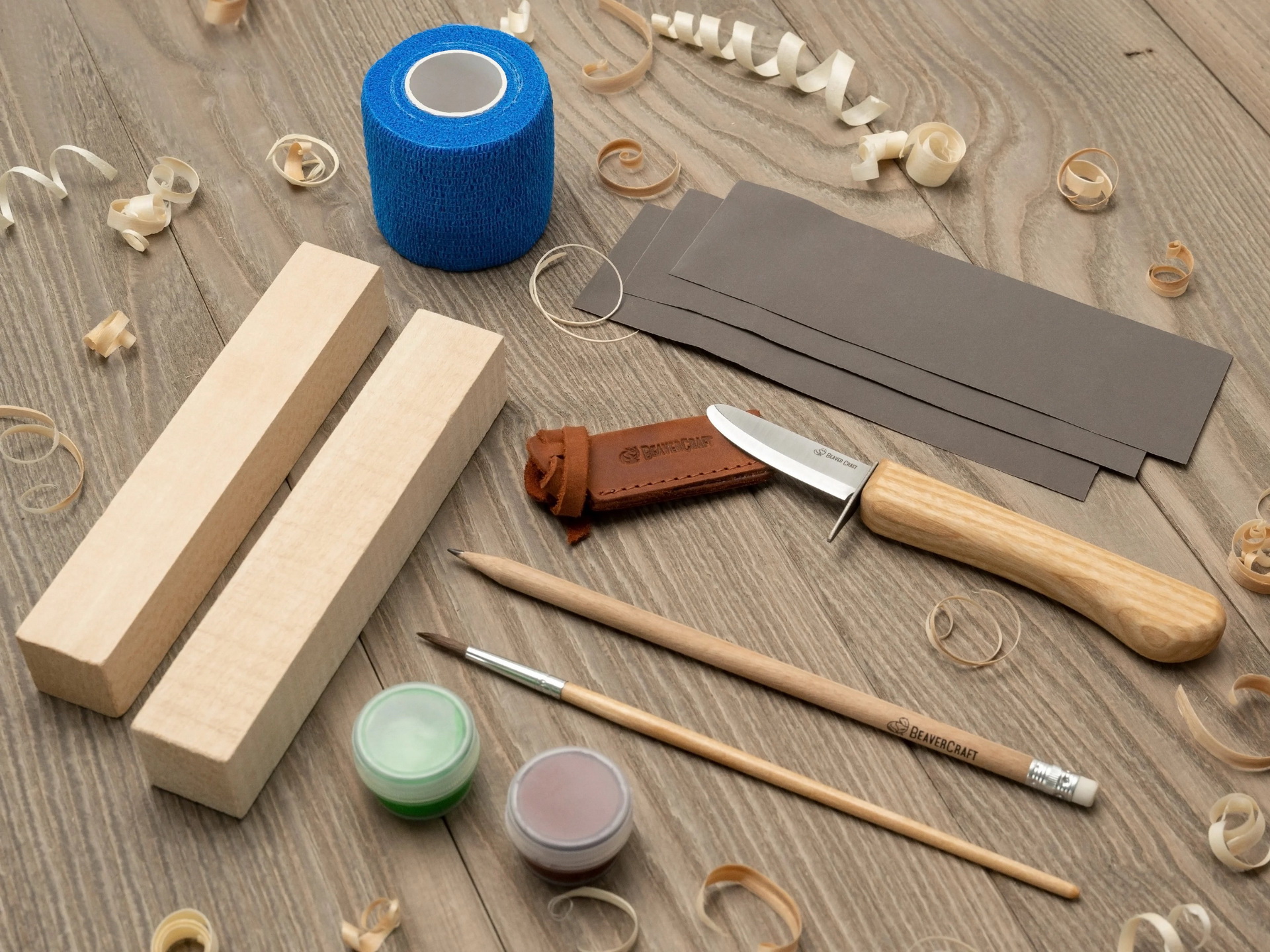 Rezbárska sada BeaverCraft DIY08 pre začiatočníkov Smrek