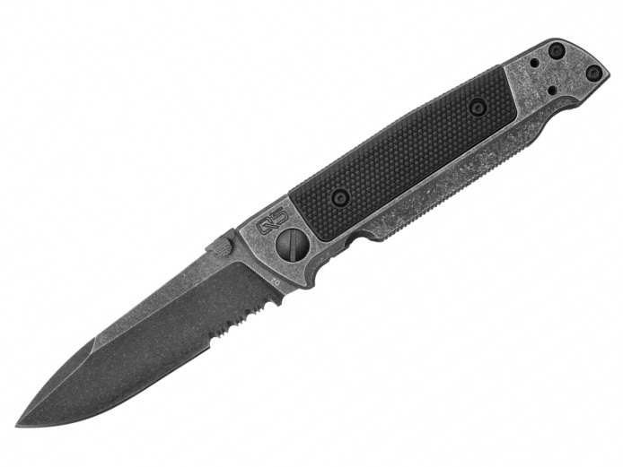 Walther Q5 Steel Frame Folder Blackwash Serrated