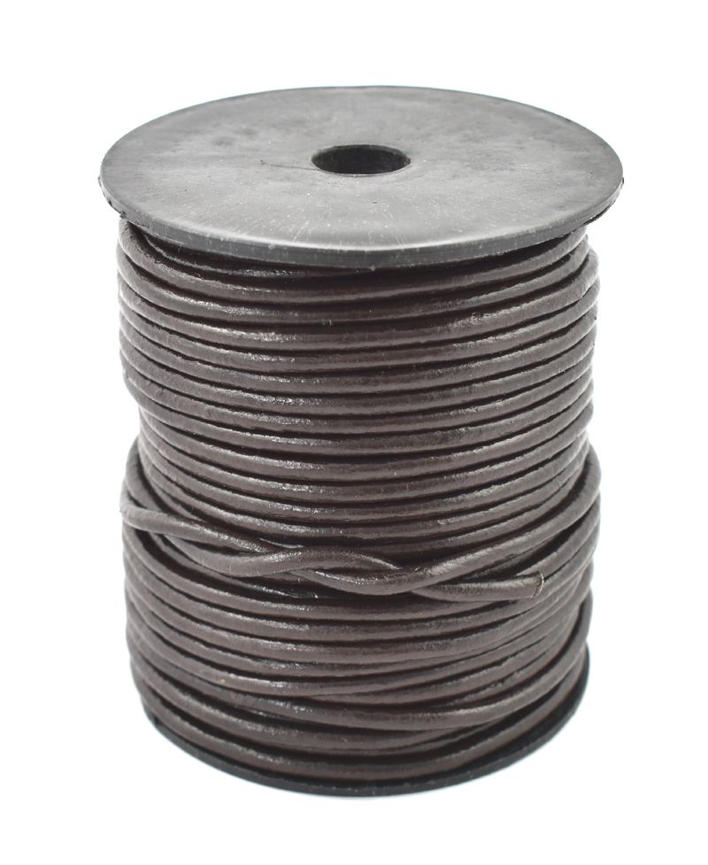 Kožená šnúrka okrúhla hnedá 3 mm